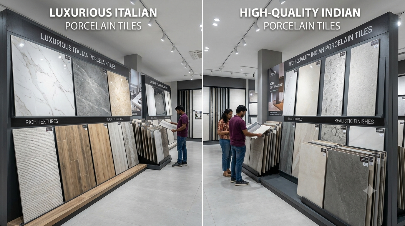 Indian Porcelain Tiles vs Italian Porcelain Tiles: The Real Difference in Quality, Price & Design italian porcelain tiles